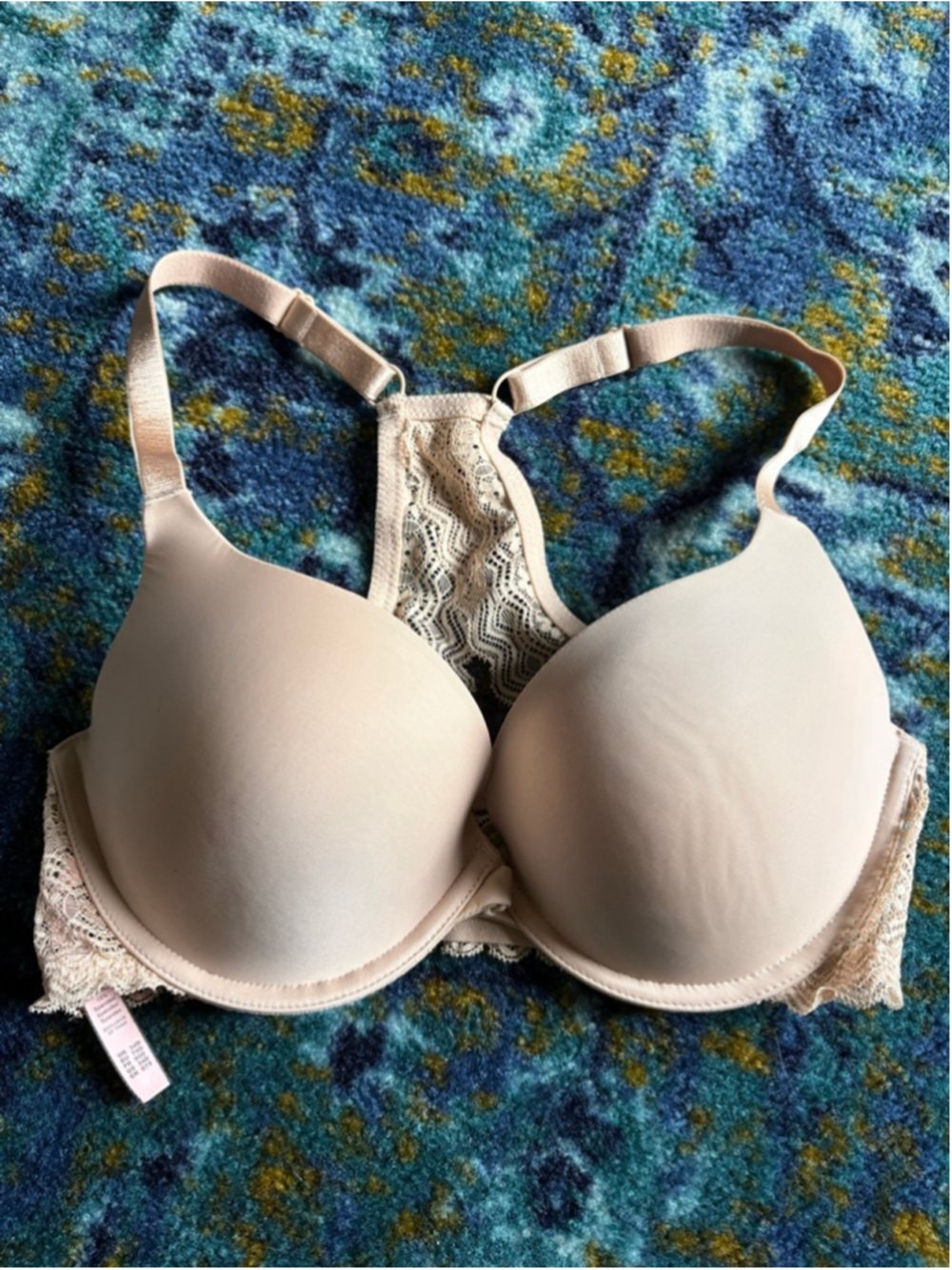 DOBREVA Beige Lace Racerback Bra 34D